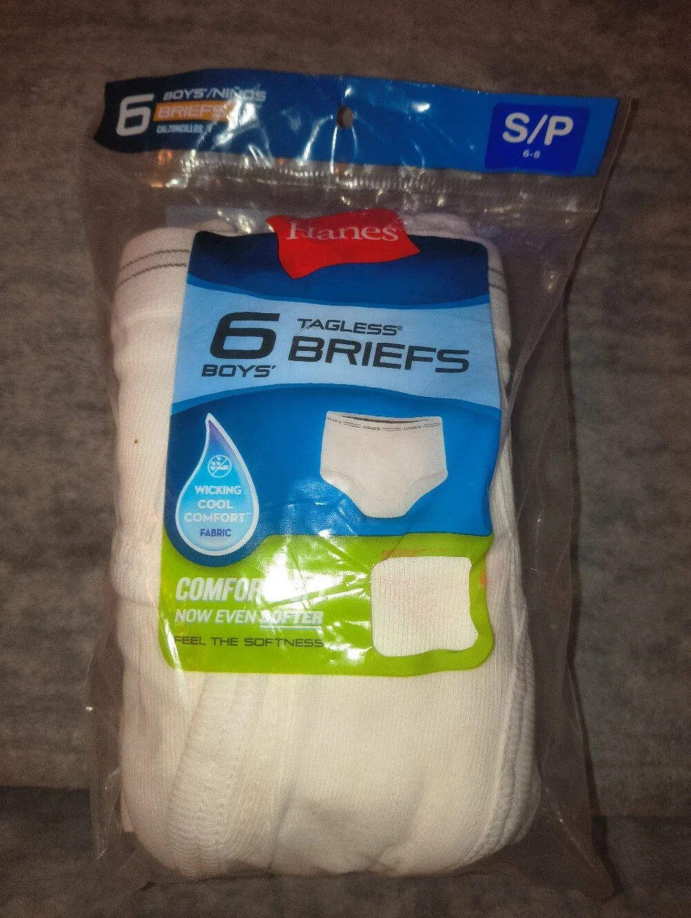 Hanes White Boys' Tagless Briefs Pack - 6 Pack